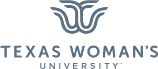 Texas Woman's University logo in monochrome